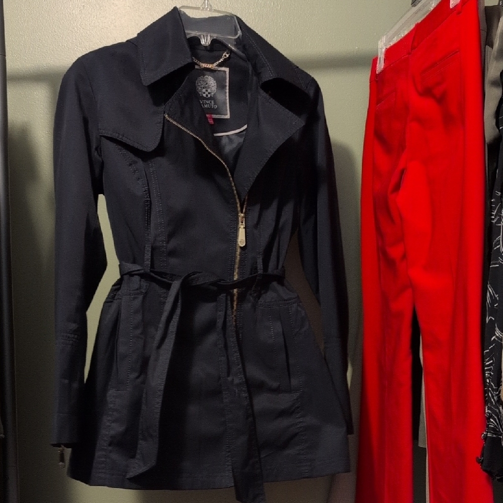 Vince Camuto Black Trench Coat with Belt